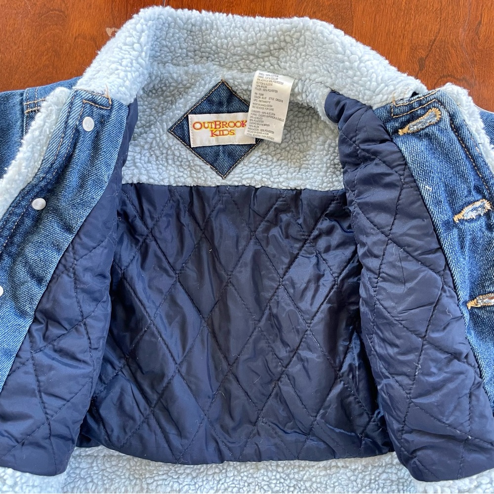 Infant Sherpa Denim Jacket 12M Blue Jean Trucker Lined Baby Coat - Picture 7 of 8